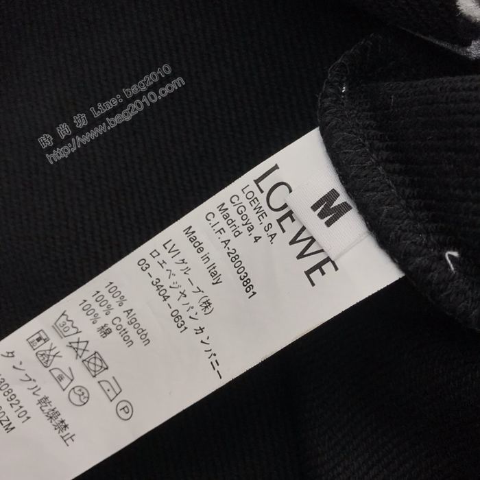 Loewe男裝 羅意威20SS最新天鵝植絨圖案套頭圓領衛衣 情侶款刺繡貼片LOGO衛衣  ydi3500